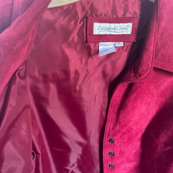 Coldwater Creek Red Suede Leather Jacket. Size M. 100% Leather. - Picture 4 of 5